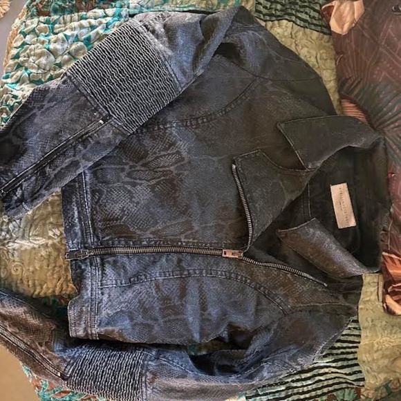 Stella McCartney Demin biker jacket black/grey 44 - Picture 3 of 4